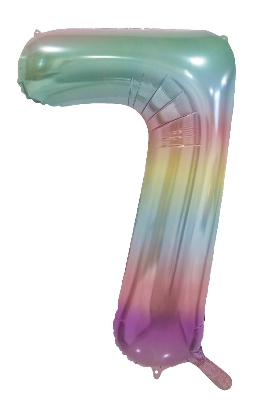 Ballon aluminium 34" n°7 arc-en-ciel pastel