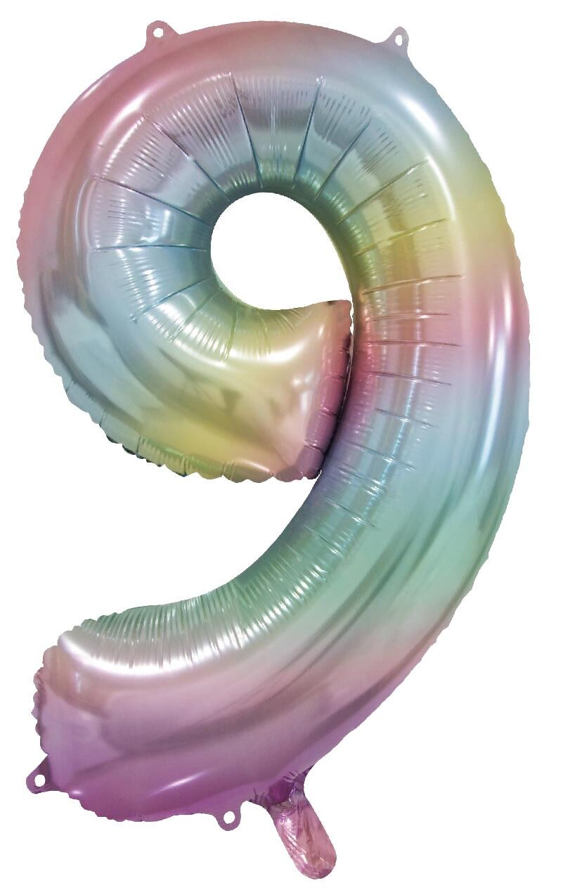 Ballon aluminium 34" n°9 arc-en-ciel pastel