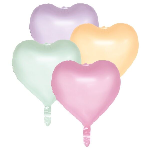 Folienballon 18'' 4 Standardfarben - Aquarelle Herzen