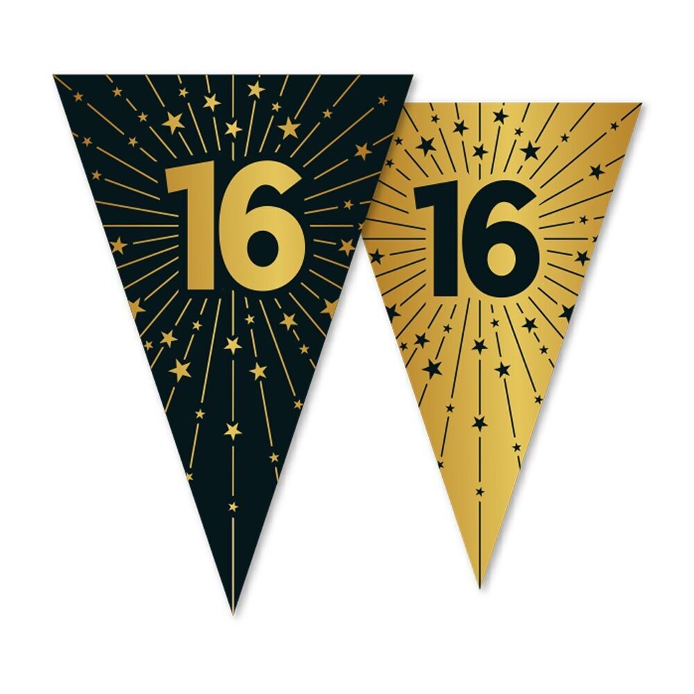 Wimpelkette PET 10m - 2-seitiger Druck - Flaggengröße 20x30cm - '16' Golden Celebrations