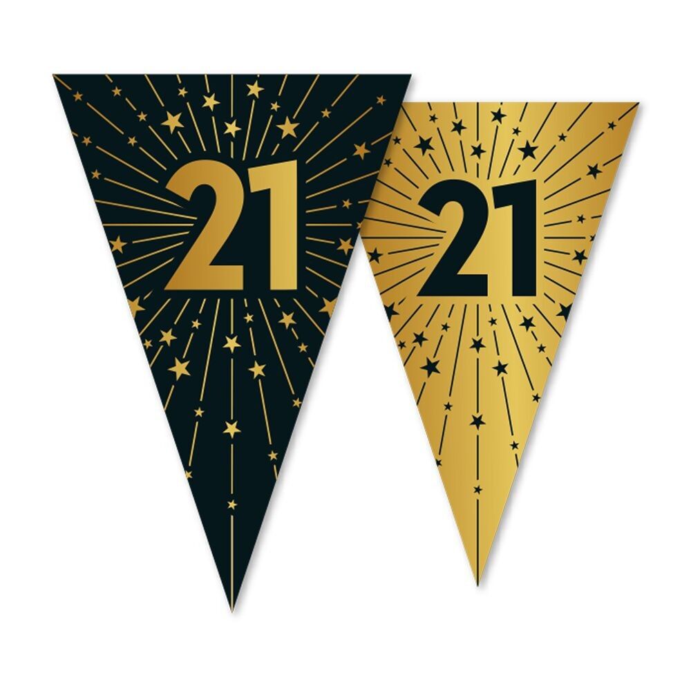 Wimpelkette PET 10m - 2-seitiger Druck - Flaggengröße 20x30cm - '21' Golden Celebrations