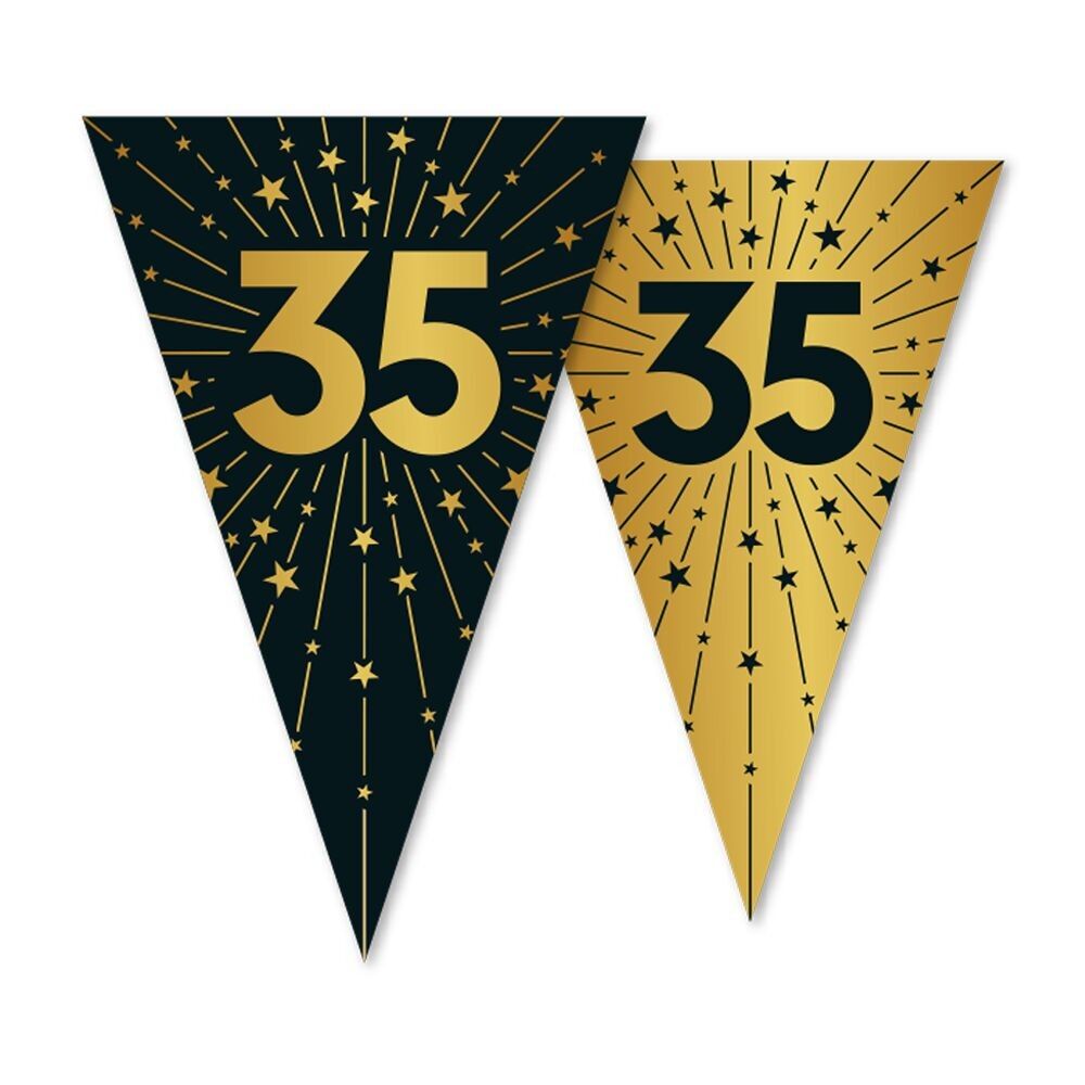 Wimpelkette PET 10m - 2-seitiger Druck - Flaggengröße 20x30cm - '35' Golden Celebrations