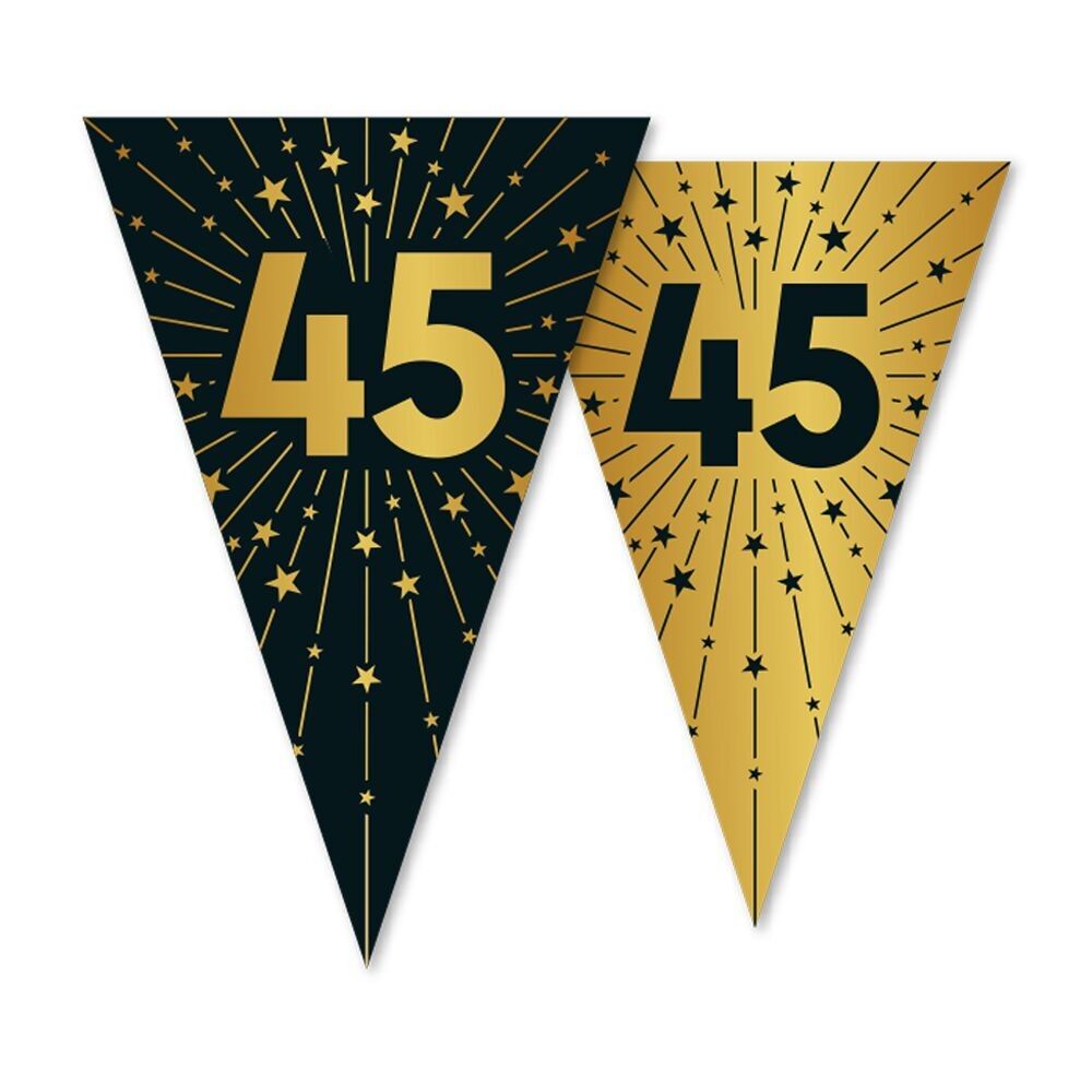 Wimpelkette PET 10m - 2-seitiger Druck - Flaggengröße 20x30cm - '45' Golden Celebrations