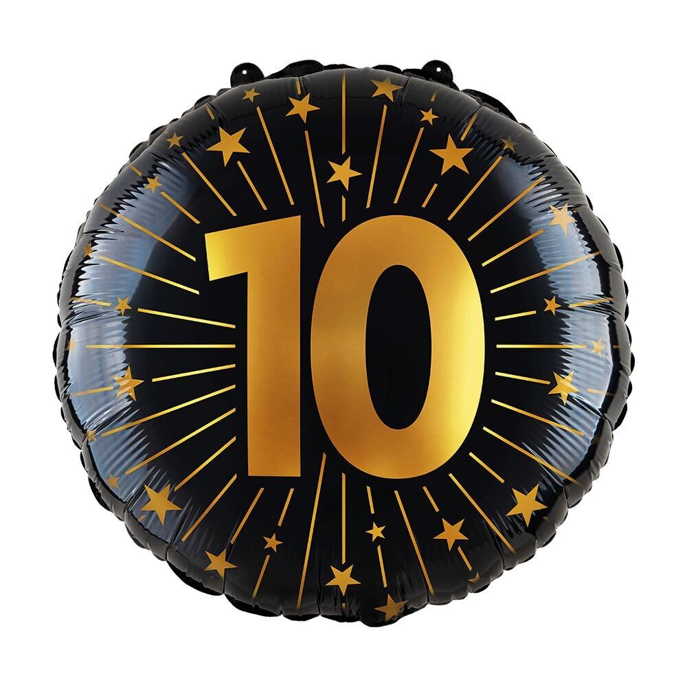 Folienballon 18" - '10' Golden Celebrations