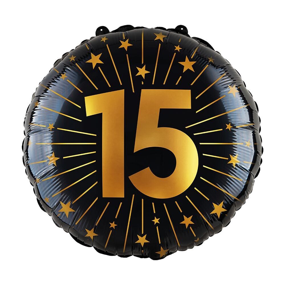Folienballon 18" - '15' Golden Celebrations