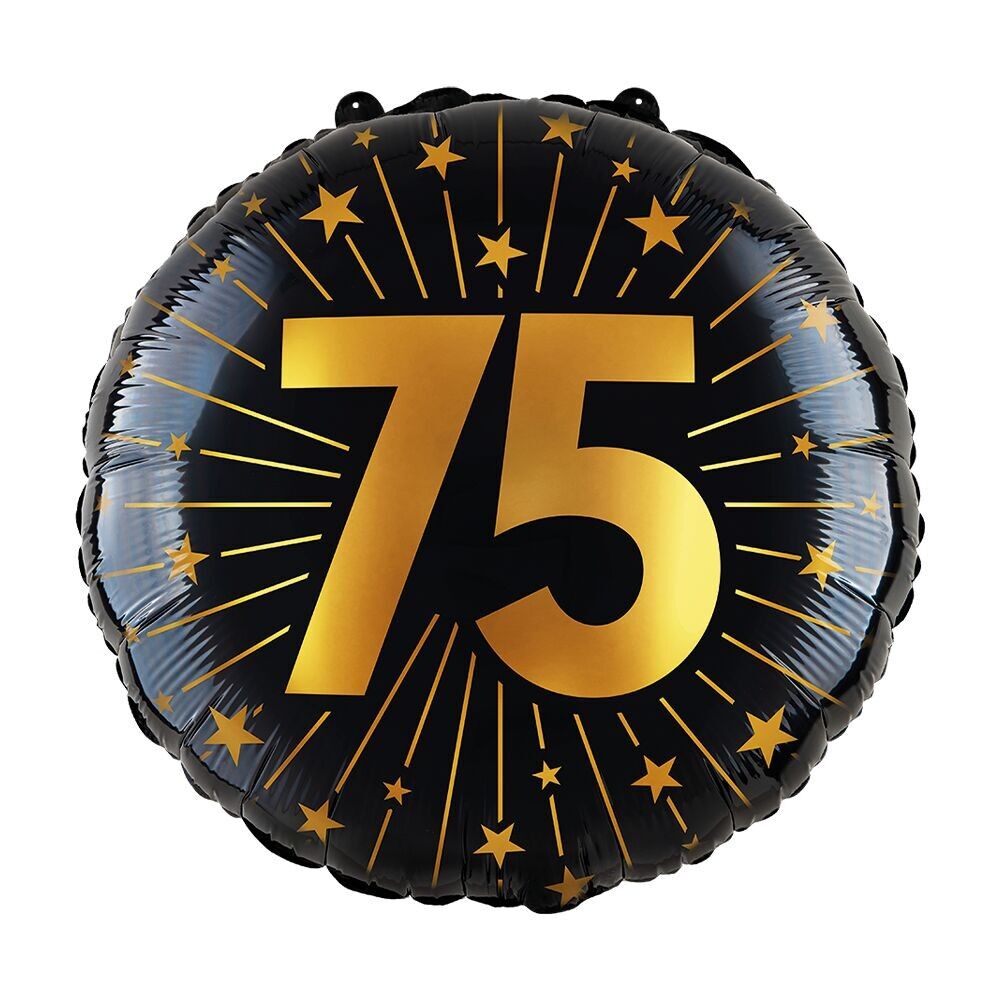 Folienballon 18" - '75' Golden Celebrations