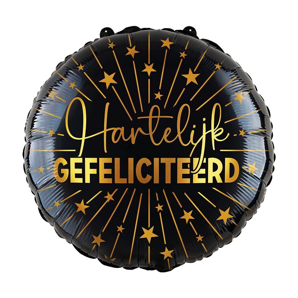 Folienballon 18" - Hartelijk Gefeliciteerd Golden Celebrations