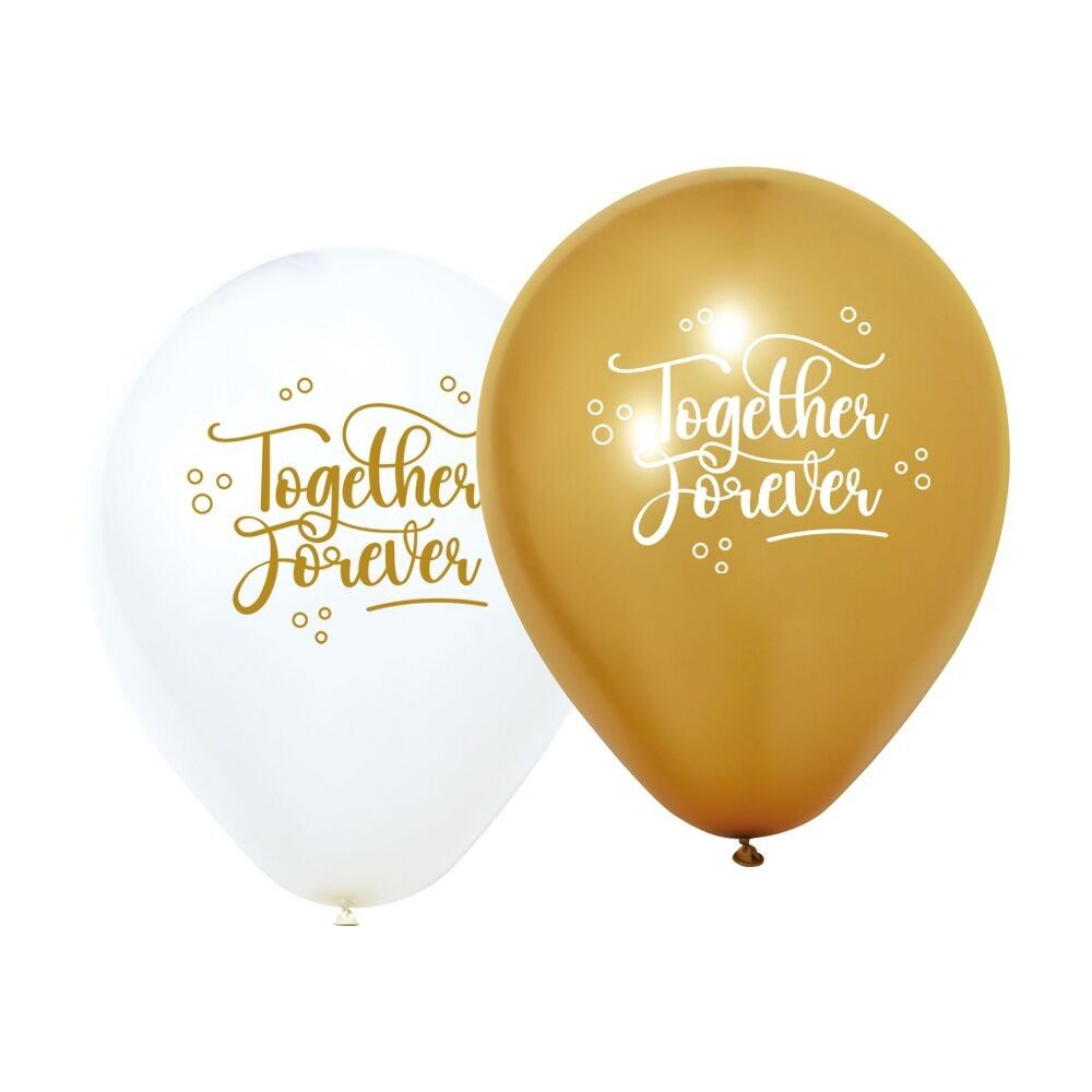 8 globos de látex de 12'' de 2 caras - Juntos para siempre