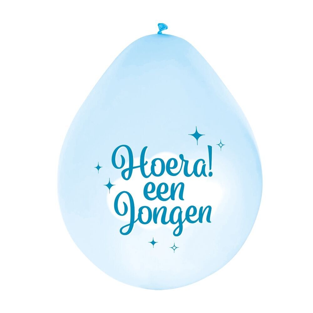 8 globos de látex 12" 1 cara aire - Hoera een Jongen