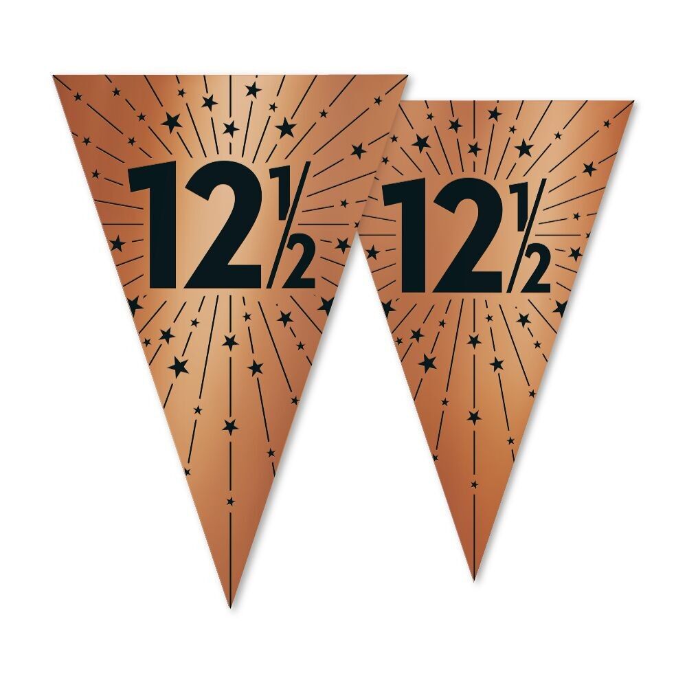 Banderín PET 10m - Impresión a 2 caras - Tamaño bandera 20x30cm - '12,5' cobre