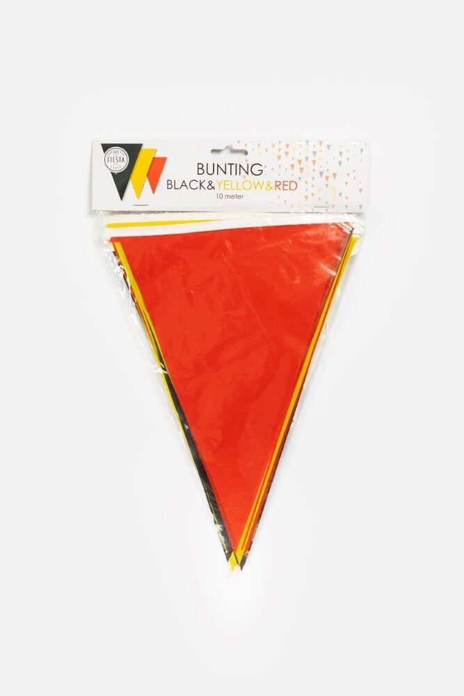 Guirlande PE 10m noir/jaune/rouge taille drapeaux : 20x30cm