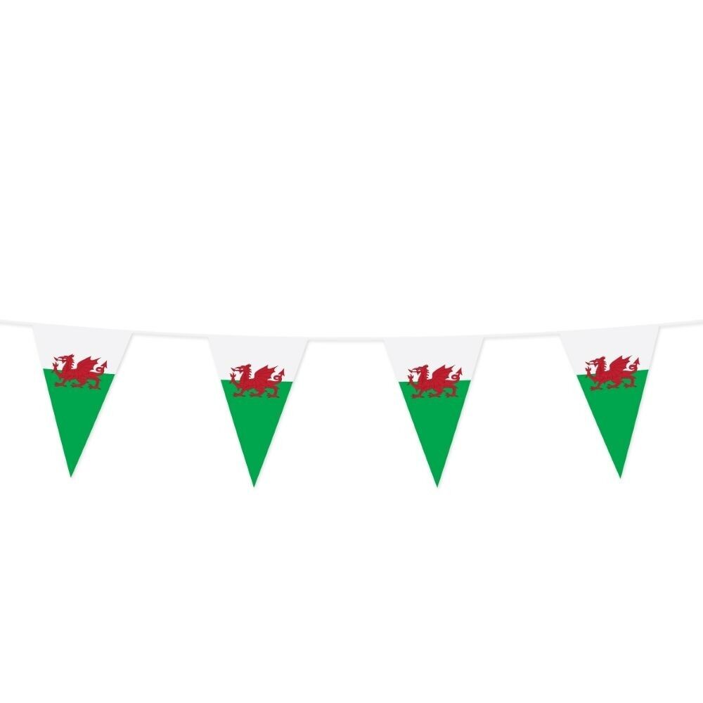 Guirlande PE 10 m, drapeaux Pays de Galles, taille : 20 x 30 cm