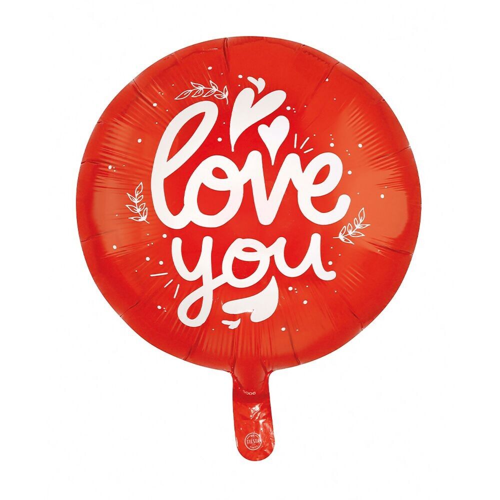 Ballon aluminium 18" rond - 'Je t'aime' - rouge