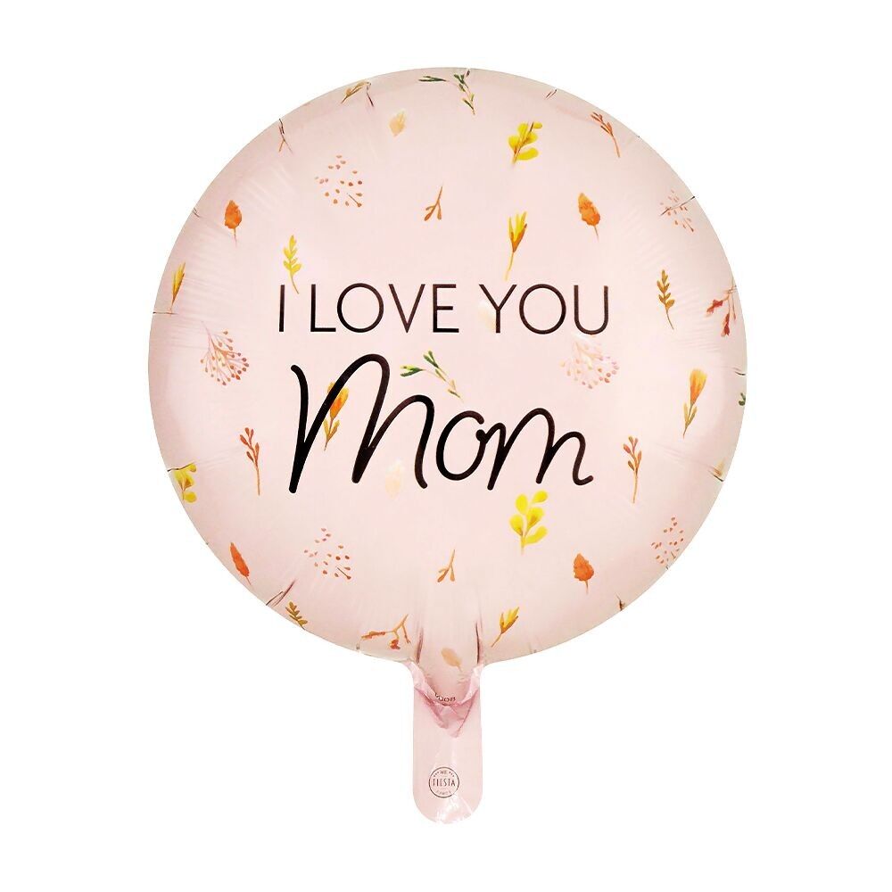 Ballon aluminium 18" rond - 'Je t'aime maman' rose clair
