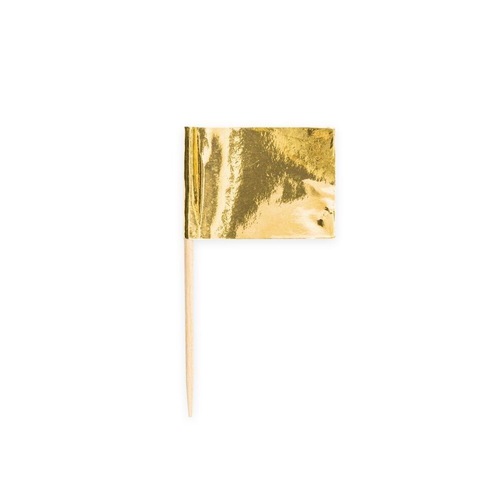 50 Flaggenpicks Metallic Gold