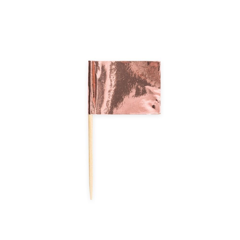 50 Flaggenpicks Metallic Roségold