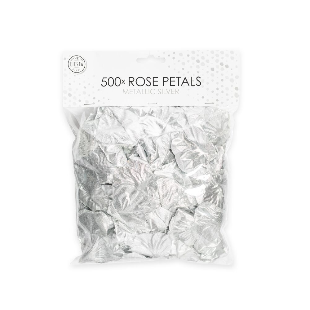 500 pétales de rose argent métallisé