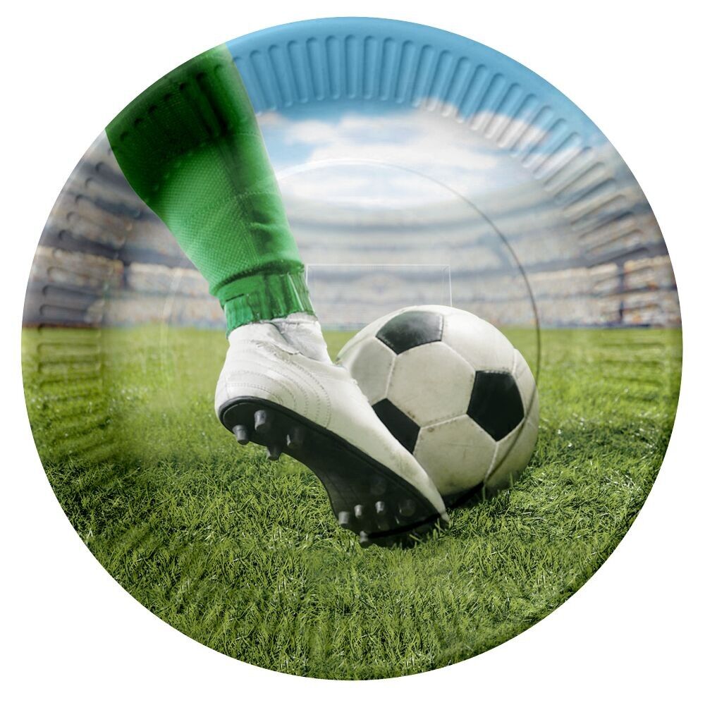 8 assiettes en carton 23 cm FSC - Football