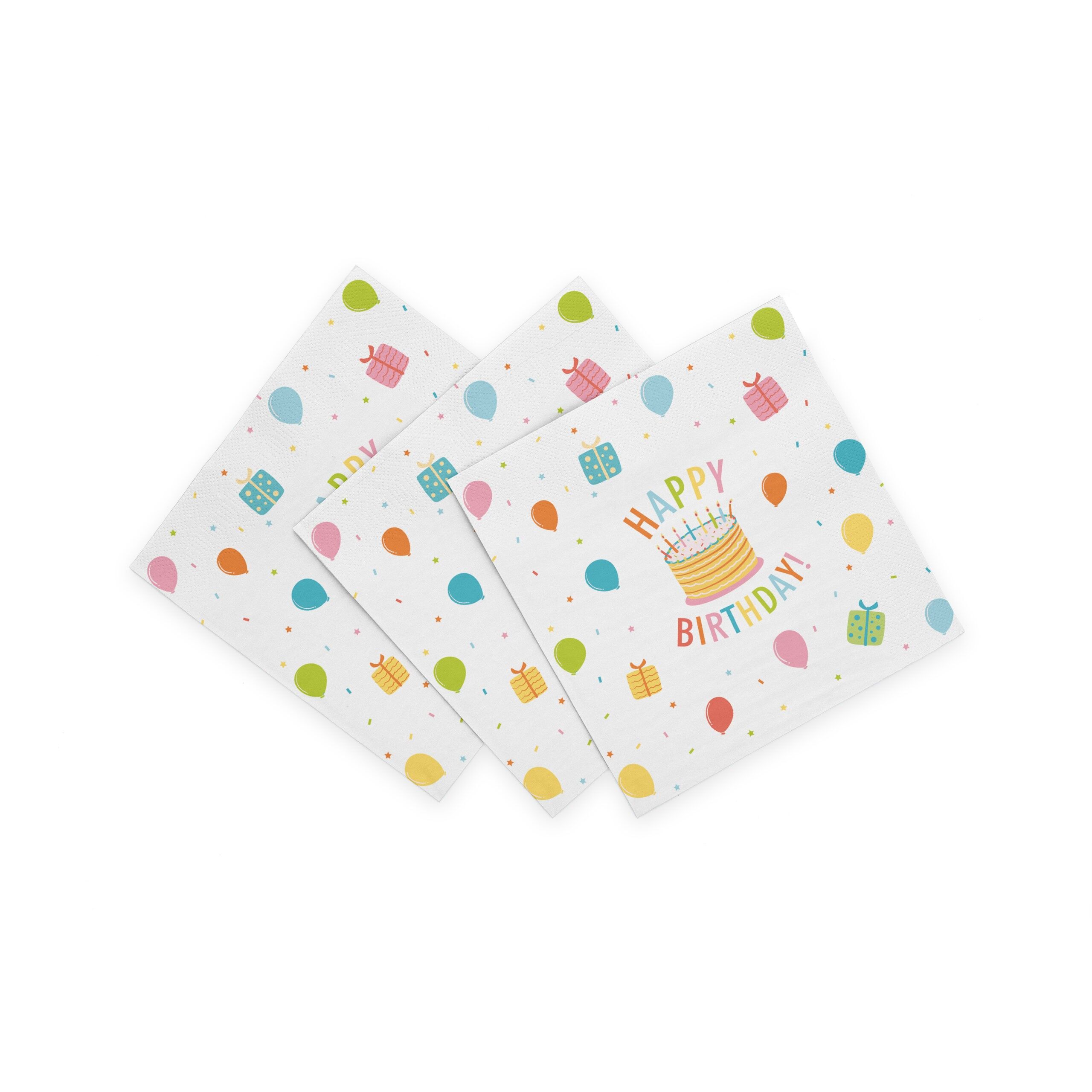 20 serviettes en papier 3 plis 33 x 33 cm FSC - Joyeux anniversaire enfants