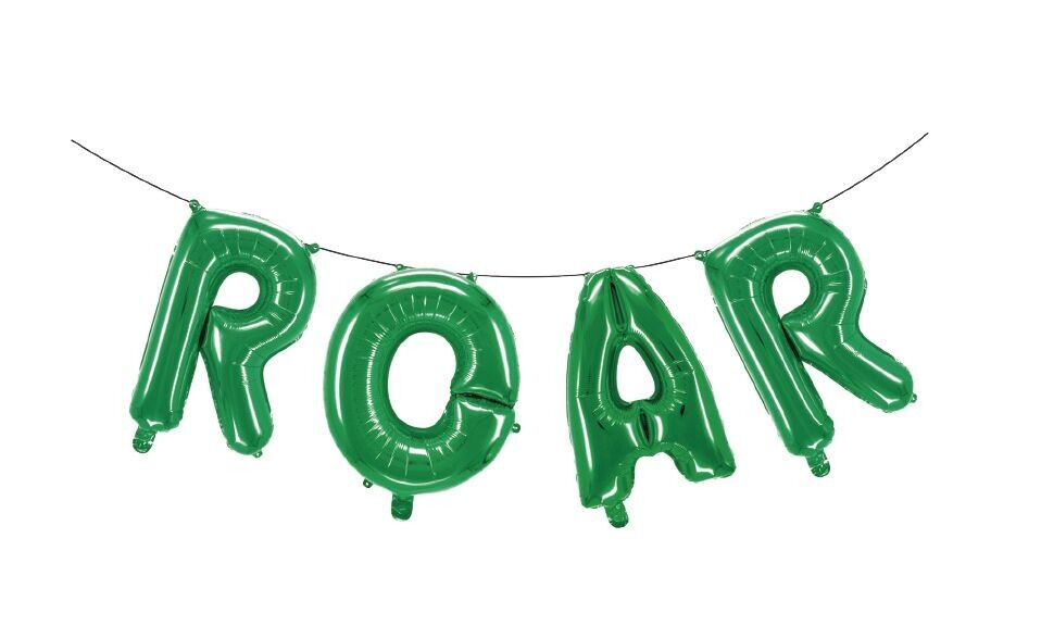 Ballon aluminium mot 16" 'ROAR' vert - Dinosaure