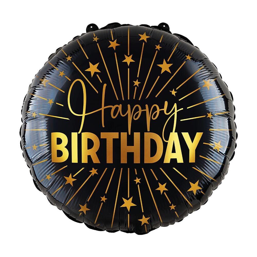 Ballon aluminium XL - 91 cm rond « Joyeux anniversaire » Célébrations dorées