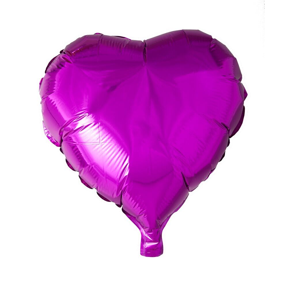 Ballon aluminium en forme de coeur 18'' rose vif emballé en vrac