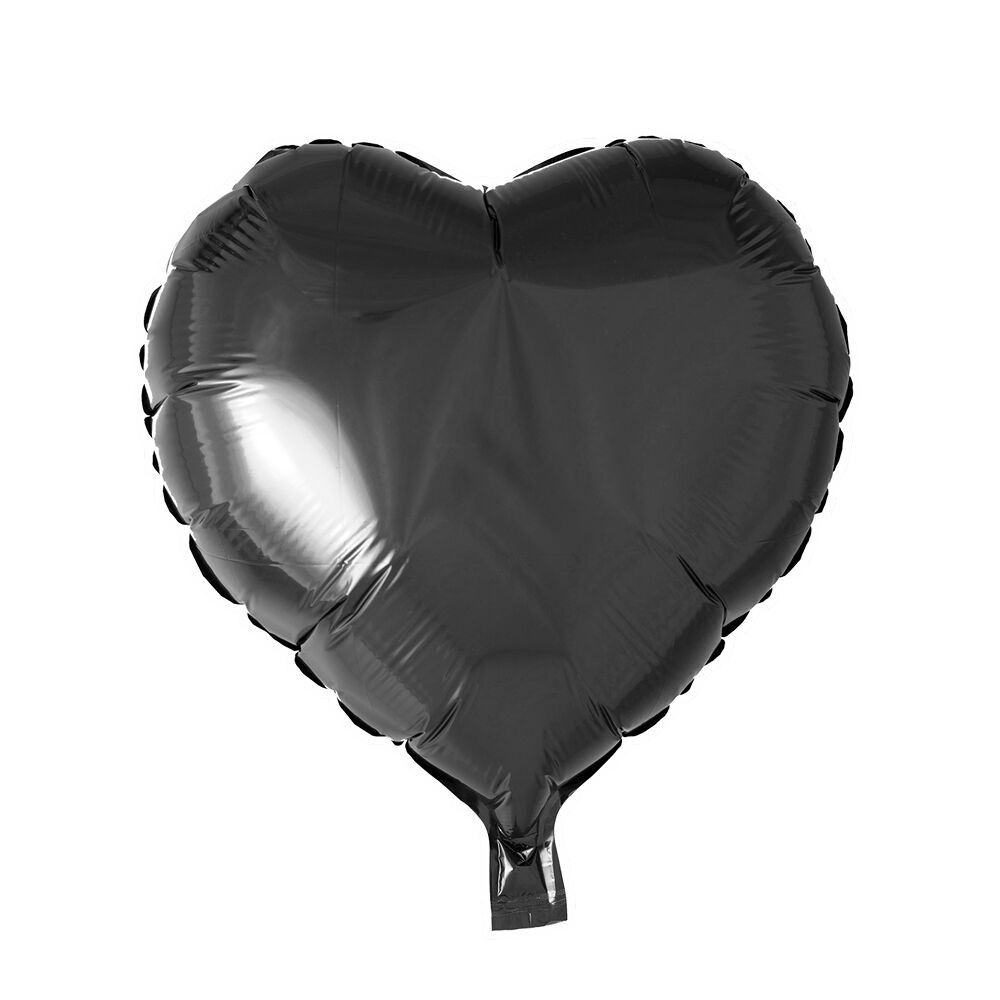 Ballon aluminium forme coeur 18'' noir en vrac