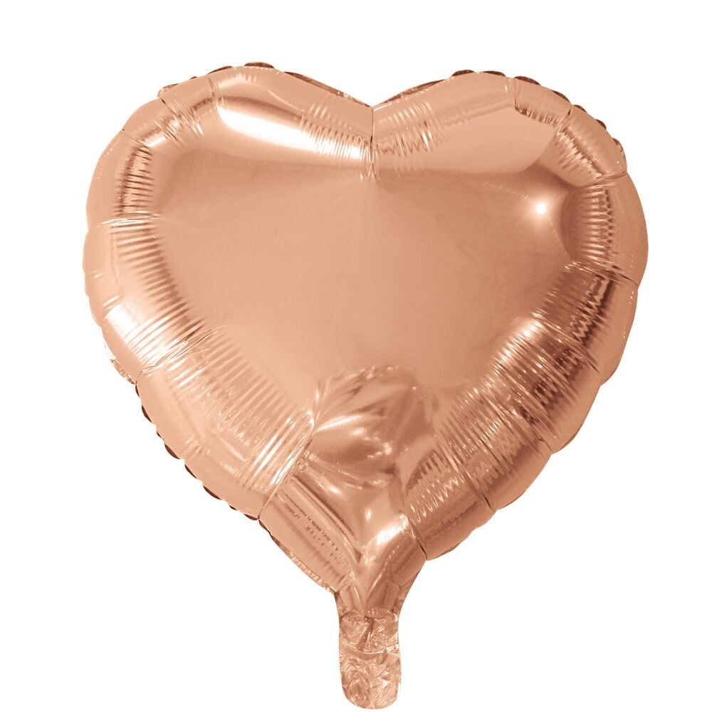 Ballon aluminium forme coeur 18'' or rose emballé en vrac