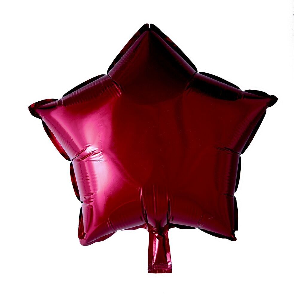 Folienballon Stern 18'' Burgunderrot Einzelverpackt