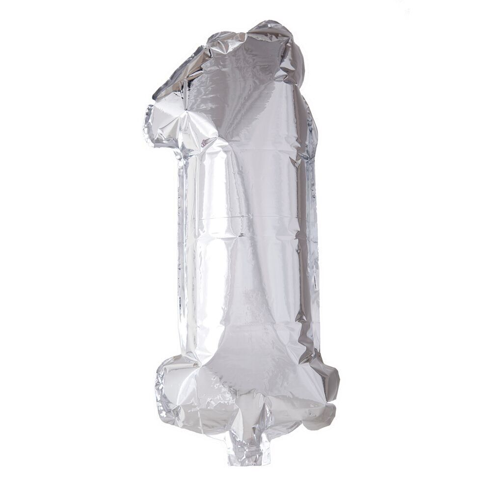 Folienballon 40'' Nr. 1 Silber
