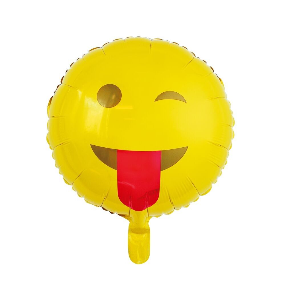 Folienballon rund 18" Emoji-Zunge