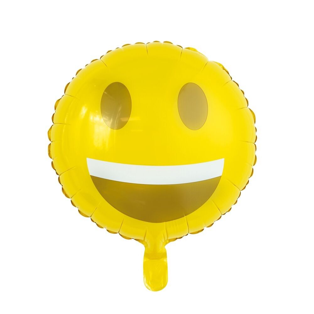Folienballon rund 18" Emoji-Lächeln