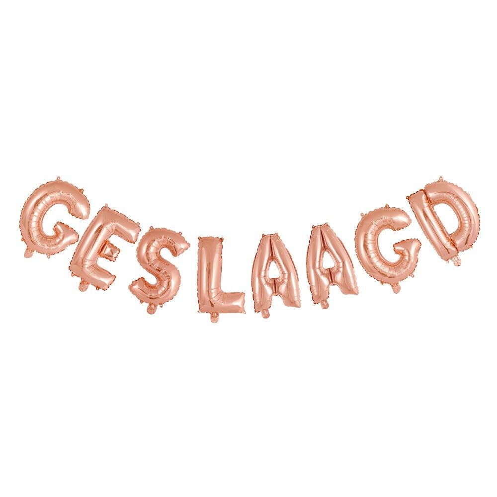 Folienballonwort 16" 'geslaagd' Roségold