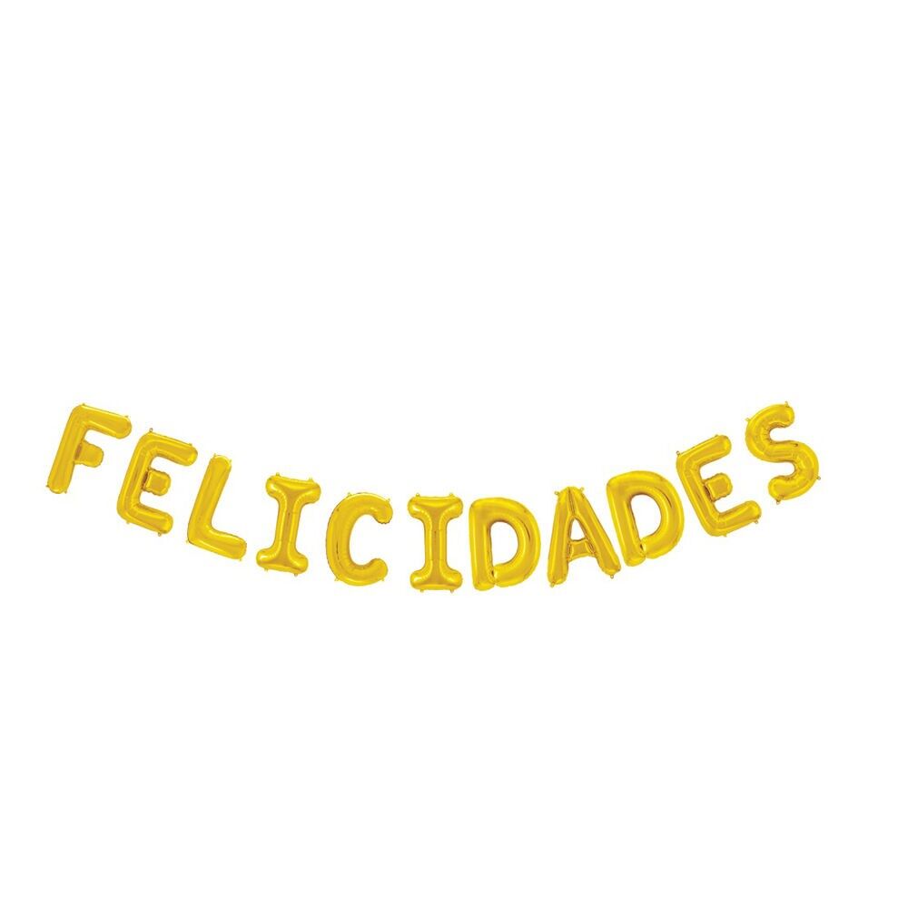 Folienballonwort 16" „Felicidades“ gold