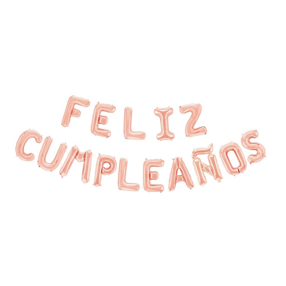 Folienballonwort 16" 'Feliz Cumpleaños' Roségold