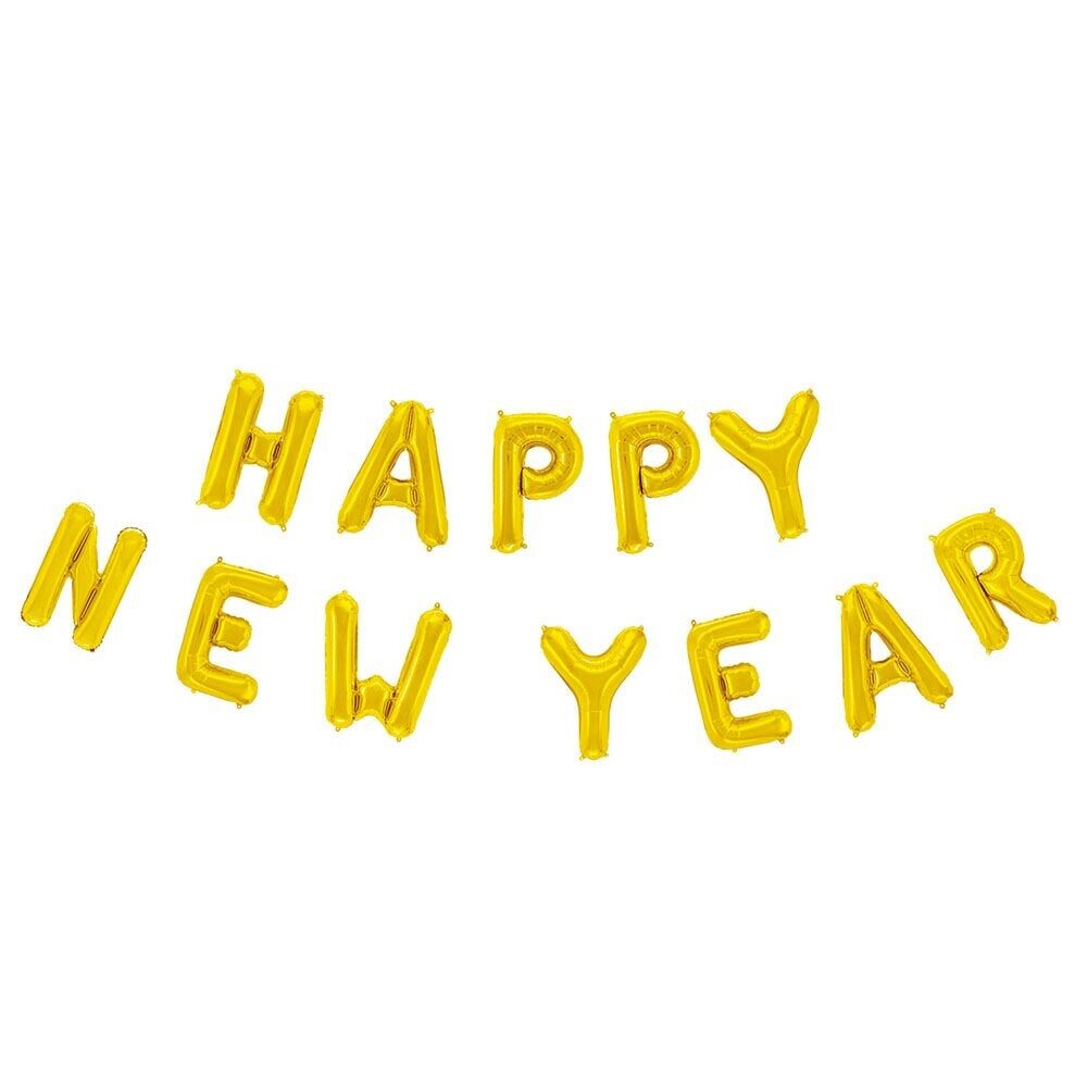 Folienballon Wort 16" 'Happy New Year' gold