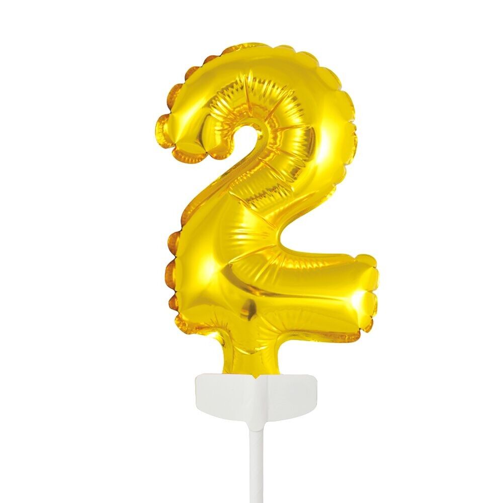 Folienballon Tortenaufsatz 5" Nr. 2 gold