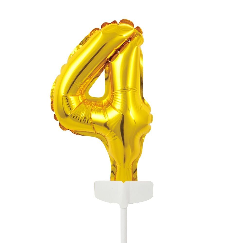 Folienballon Tortenaufsatz 5" Nr. 4 gold
