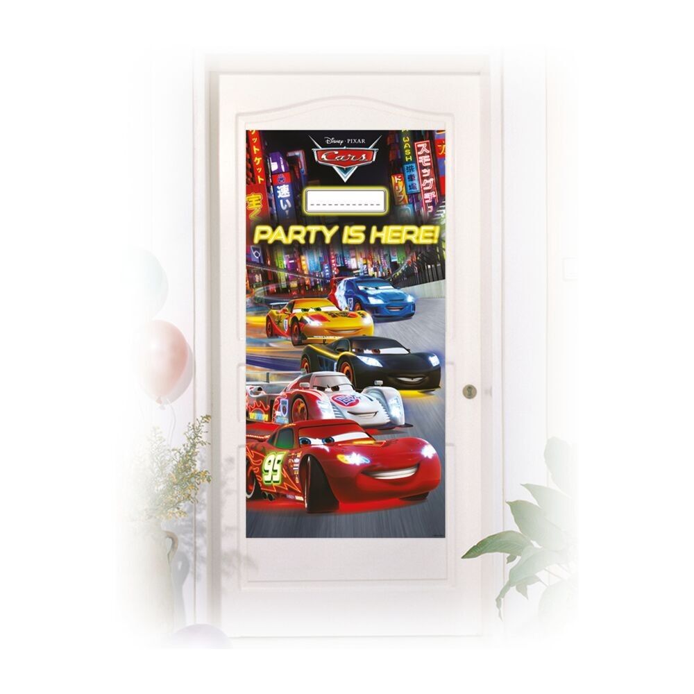 1 personalisiertes Türbanner - Autos Neon