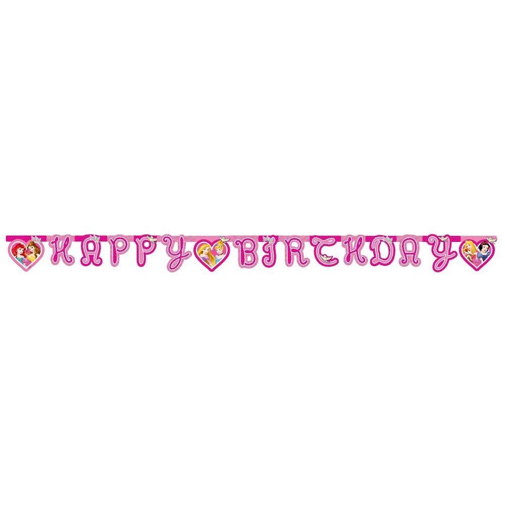 1 gestanztes Happy Birthday-Banner – Princess Dreaming
