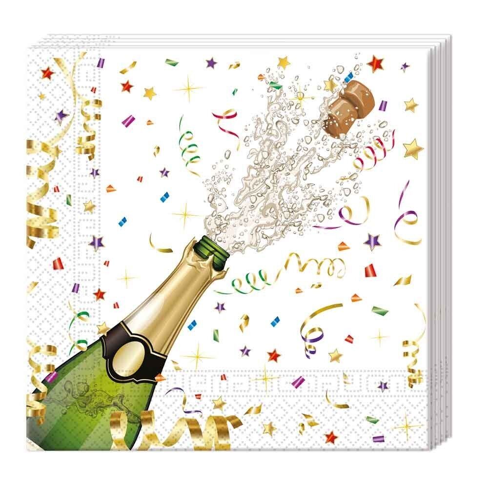 20 tovaglioli di carta a 3 veli 33x33 cm - Sparkling Celebration