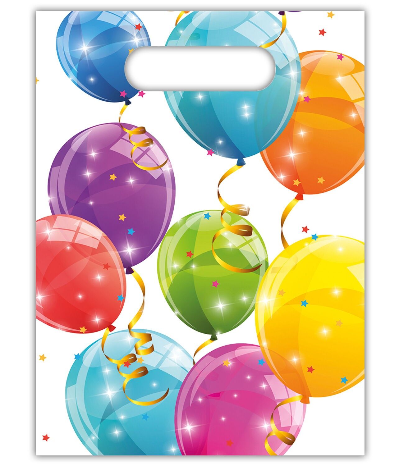 6 sacchetti per feste - palloncini scintillanti