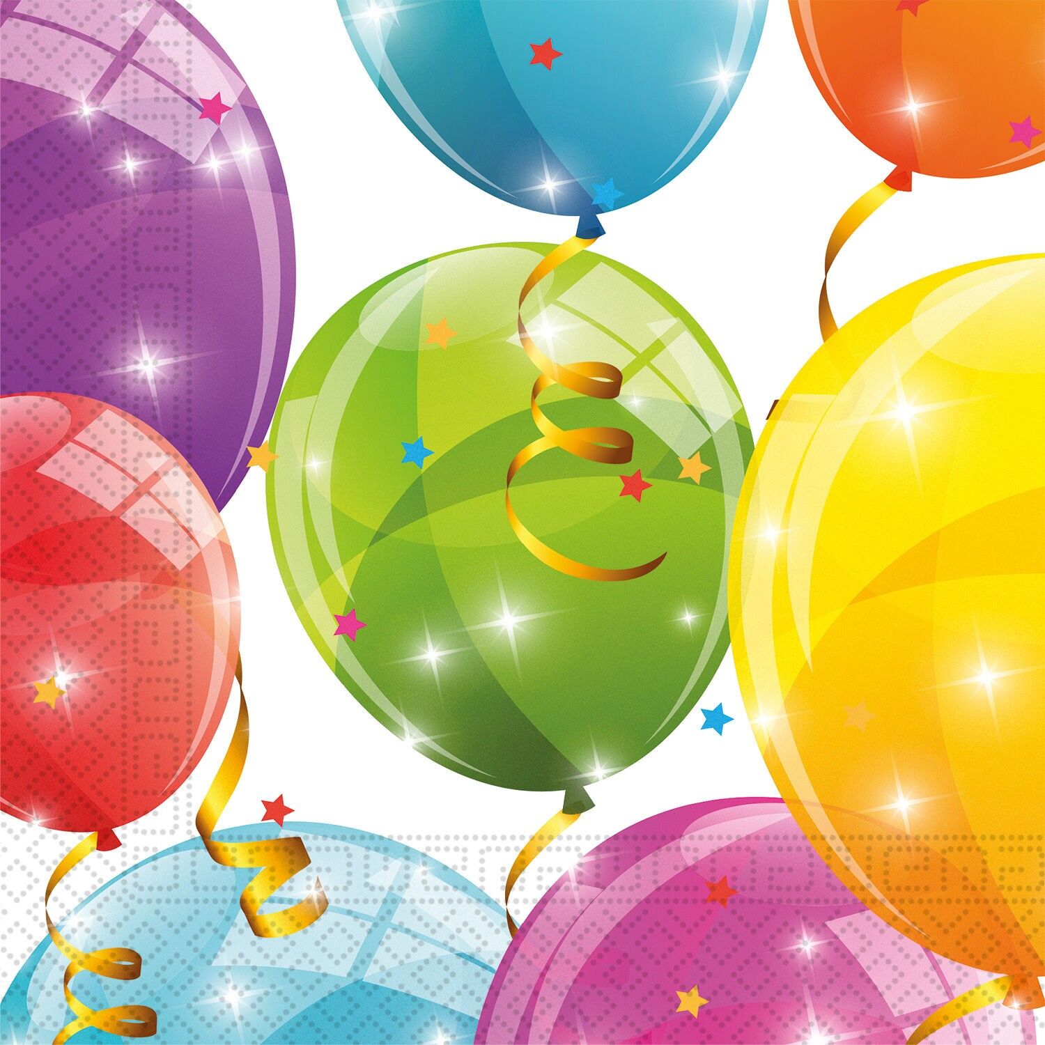 20 tovaglioli di carta a 2 veli 33x33 cm - Palloncini scintillanti
