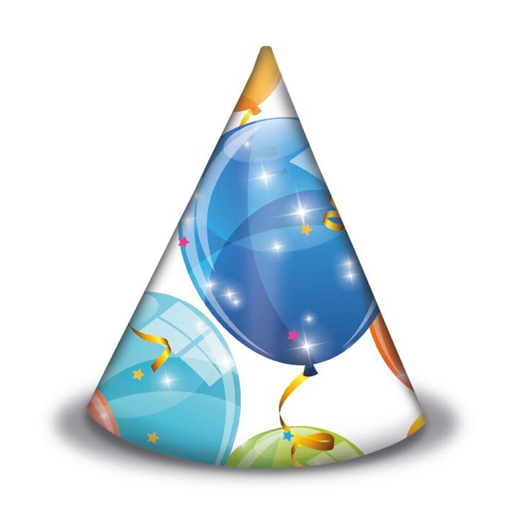 6 Hüte - Glitzernde Luftballons