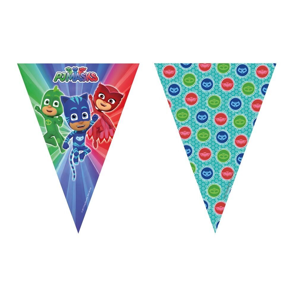 1 striscione triangolare (9 bandiere) - PJ Masks