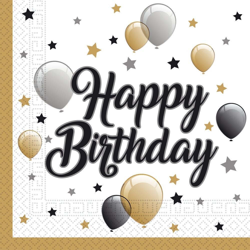 20 tovaglioli di carta a 2 veli 33x33 cm - Buon compleanno - Milestone