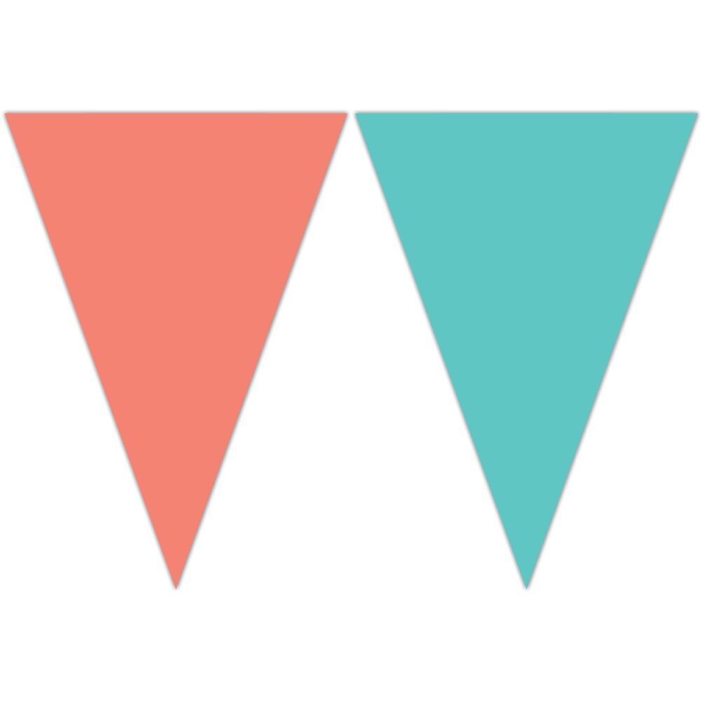 1 striscione triangolare (9 bandiere) - Salmone / verde