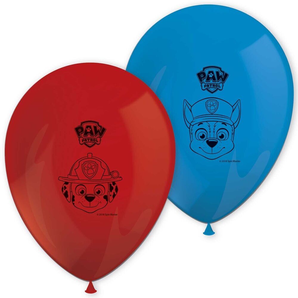 8 palloncini stampati da 11 pollici - Paw Patrol - Rescue Heroes