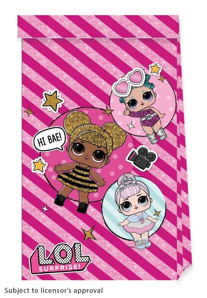 4 sacchetti di carta per feste - LOL Glitterati FSC