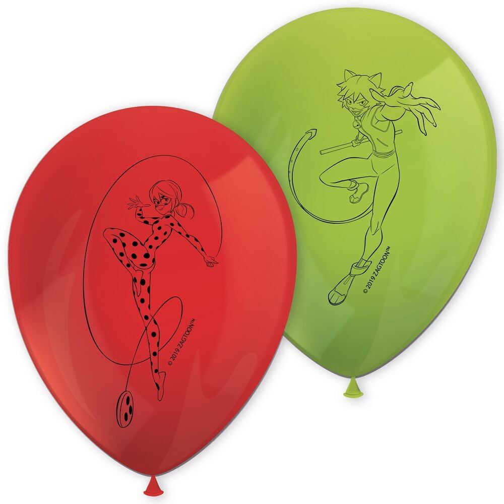 8 11 Zoll bedruckte Luftballons - Miraculous Ladybug